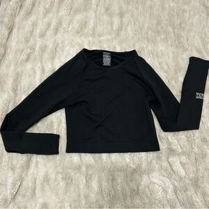 PINK active Black Long Sleeve Crop Top